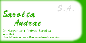 sarolta andrae business card